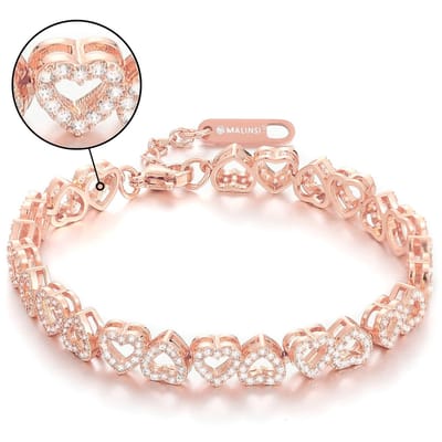 Malinsi® Armband Dames Luv - Rose Gold Plated 17-20,5cm Verstelbaar - Sieraden Armbanden Vrouw