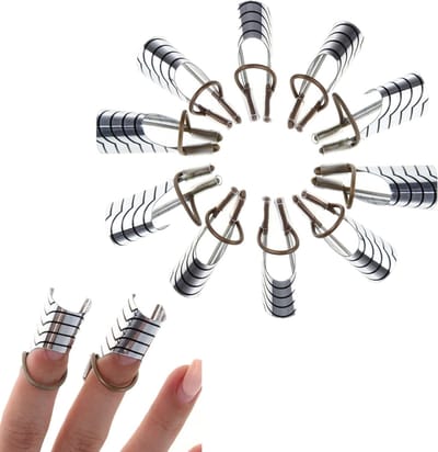 Set van 10 Herbruikbare Nagel Sjablonen voor Nagelverlenging en Modellering - Zilveren UV Gel Nagelvormen