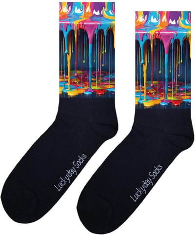 LuckyDay Socks - Verf - Grappige sokken - Origineel cadeau - Verjaardag cadeau - Trend nu - Opkikker - Vrolijke sokken - Cadeautje - Grappig cadeau - Kunst sokken - Schilder - Geslaagd cadeau - Kerstcadeau - Vaderdag - Moederdag - Maat 37-44