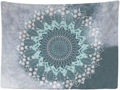 Ulticool - Mandala Pastel Hippie Bohemian - Wandkleed - 200x150 cm - Groot wandtapijt - Poster - Kamer Slaapkamer Woonkamer Decoratie Accesoires Turquoise Vrouw Tiener Meisje