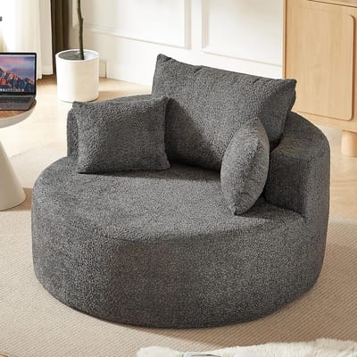 Fauteuil Schuimrubber - Zitbank Bed - Ontspannen Loungen - Direct Klaar Gebruik - 127 x 127 x 85 cm - Grijs