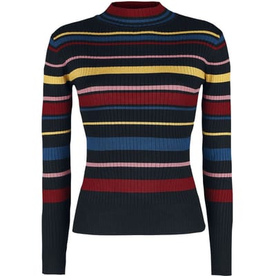 Voodoo Vixen Gebreide trui - Leah Turtle Neck Sweater - L tot XL - voor Vrouwen - meerkleurig