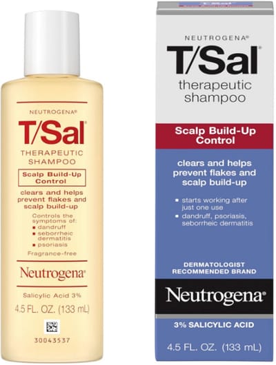Neutrogena T/Sal Therapeutische Anti-Roos Shampoo 133ml – 3% Salicylzuur – Tegen Schilfers & Hoofdhuidopbouw – Psoriasis & Seborroïsch Eczeem – Parfumvrij