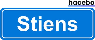 Hacebo - Plaatsnaam Sticker - 29x10 CM - Stiens sticker - Verkeersborden sticker - grappige cadeaus - Stiens