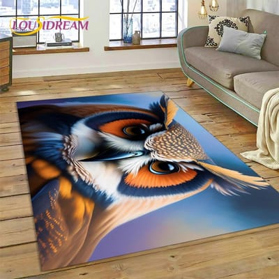 Schattige Uil Arend Vogels Cartoon Vloerkleed Tapijt voor Woonkamer Slaapkamer Decor, Vloermat Decoratie voor Bank Deurmat 60*90cm
