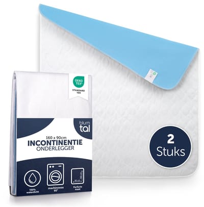 Blumtal Matrasbeschermer Baby - Waterdicht en wasbaar - Absorberende Matrasbeschermhoes - 160 x 90cm - Wit - Set van 2