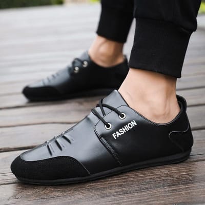 Herfst Leren Schoenen voor Heren sneakers Trendy Driving Casual sneaker schoenen heren Mode Sportschoenen man Loafers chaussure hommes 39 zwart