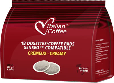 Italian Coffee - Cremoso Koffie - Italiaanse Espresso voor Senseo - 5 x 18 pads