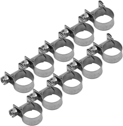 Verstelbare RVS Slangklemmen 10 Stuks voor Brandstofleidingen, 6mm-20mm, Duurzaam en Roestvrij