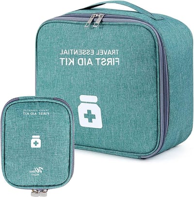 2 Pcs Medicijn Tas, Grote en Kleine Opbergpouches voor Geneesmiddelen, Ideaal voor Thuis, Kantoor en Reizen, Groen en Functioneel