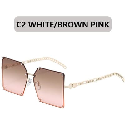 Nieuwe Vierkante Zonnebril Dames Mode Oversized Metalen Montuur Vintage Bril Tinten Retro Kleurverloop Kleuren Oculos UV4 Adult
