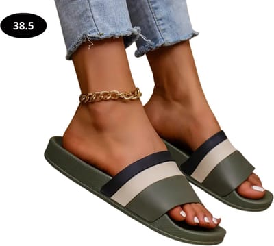 Livano Badslippers Dames - Comfortabel - Flip Flops - Sauna - Zomer - Donkergroen - Maat 38.5