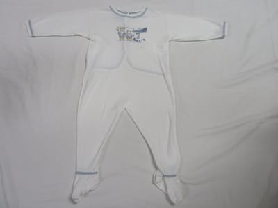 Petit Bateau - Pyjama - Wit / blauw - Katoen - 12 maand / 74