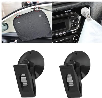 NTH products- Zuignapklem Set van 4 - Zuignap Houder - Autoticket Houder - Herbruikbare Klem - PVC/ABS - 35x30 mm - Zuignaphouder