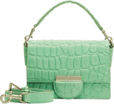 LIEBESKIND BERLIN Leren Schoudertas Handtas Penelope Croco Crossbody Spring Water Groene