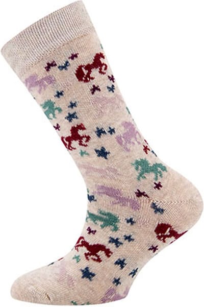 Ewers Kindersokken Meisjes - Eenhoorns en Sterren Rood & Roze & Groen & Blauw - Beige-23/26