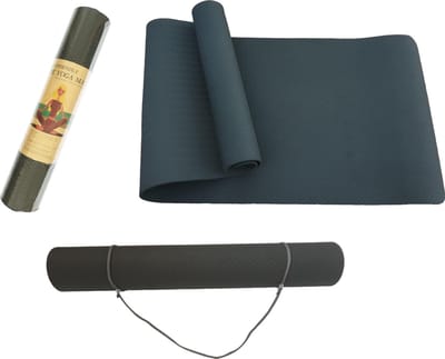Yogamat - Fitnessmat - TPE - Eco Friendly - Non Slip - 183 x 61 x 0.6 cm - blauw.