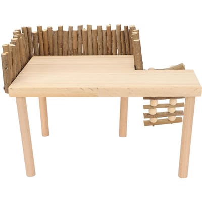 Plateforme d'escalade pour hamster Décorative en bois Petit terrain de jeu d'activité pour animal de compagnie avec échelle pour Hamster doré beige