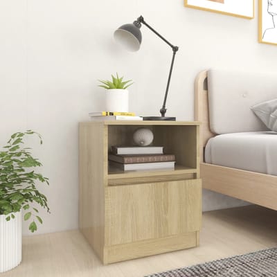 vidaXL - Nachtkastje - 40x40x50 - cm - bewerkt - hout - sonoma - eikenkleurig