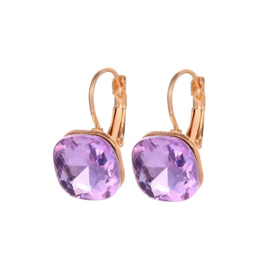 VEDA Oorbellen - Goud/Paars | 2 x 1,2 cm | Bijoux/Messing | Fashion Favorite
