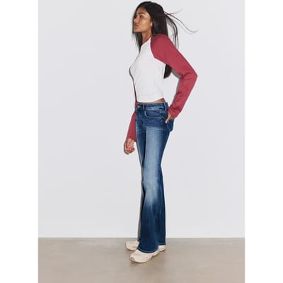 Stradivarius Low-rise klokkende jeans  PARELGRIJZE DENIM WASSING 34