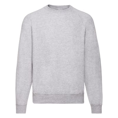 Fruit Of The Loom Unisex Raglan Mouwen Belcoro® Sweatshirt (Heather Grijs)