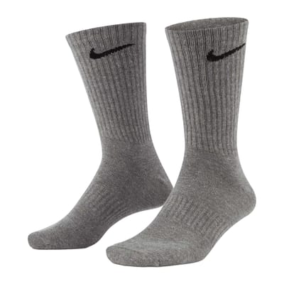 Nike Unisex Volwassenen Lichte Alledaagse Crew Sokken (Verpakking van 3) (Wit/Grijs/Zwart)