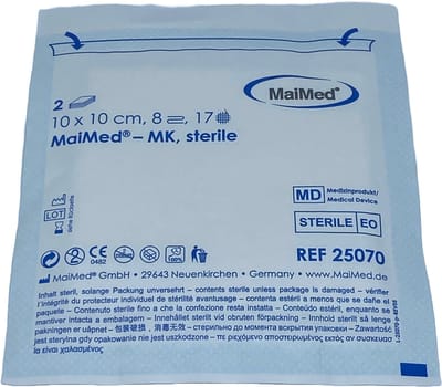 MaiMed non-woven steriele gaascompressen 10cm x 10cm - 50 stuks - 8 laags
