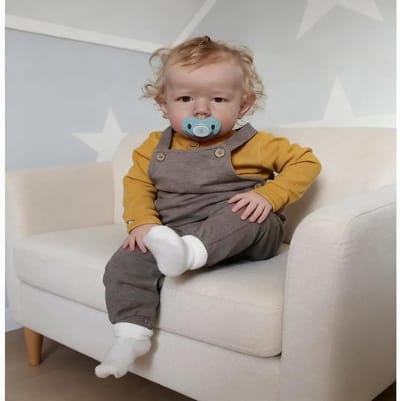 Babypop Jongen - Realistische pop - Spelen en leren - Volledig siliconen lichaam - 50 cm - Katoenen kleding