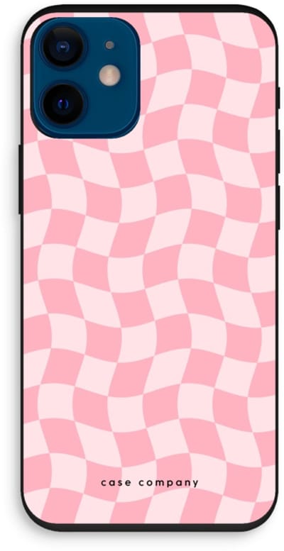 Case Company® - Hoesje geschikt voor iPhone 12 mini hoesje - Grid Roos - Biologisch Afbreekbaar Telefoonhoesje - Bescherming alle Kanten en Schermrand