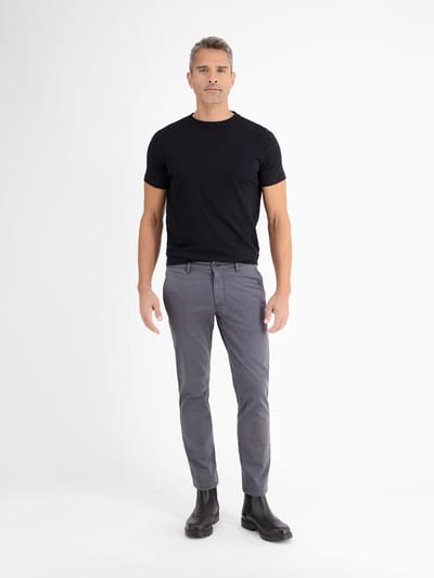 LERROS Basic chino van gestructureerde stof, slim fit , Maat: W36_L32 , Kleur: DARK GRAPHITE , 80% katoen, 17% lyocell, 3% elastaan