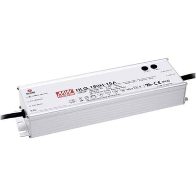 MW Mean Well MEAN WELL HLG-150H-12 LED-driver, LED-transformator Constante spanning, Constante stroomsterkte 150 W 12.5 A 12 V/DC PFC-schakeling,