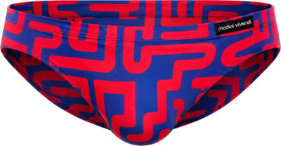 MODUS VIVENDI Labyrinth Bazil Cut Brief Red/Blue - MAAT S - Heren Ondergoed - Slip voor Man - Mannen Brief