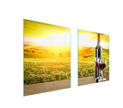 TMK ArtDeko - Snijplank - 85x52cm - Glas - Wijnmotief