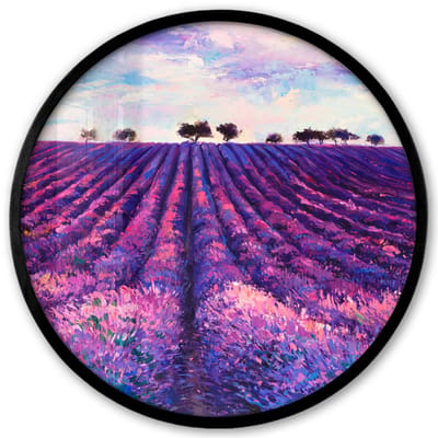 Poster in lijst Rond - Fotolijst 40x40 cm - Posters - Olieverf - Schilderij - Bloemen - Ronde posterlijst zwart - Decoratie - Wanddecoratie woonkamer - Muurdecoratie slaapkamer