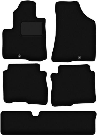 Zwarte veloursmatten voor: Hyundai SantaFe II 7-zits (2006-2012)