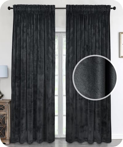 Unyqoos ® Luxueus Verduisterend Fluwelen Gordijn Met Plooiband - Donkergrijs 140 x 245 cm