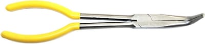 Verlengde Tang - Neustang Gebogen - Onderhoud Reparatie - Roestvrij Staal - 270 mm - Geel