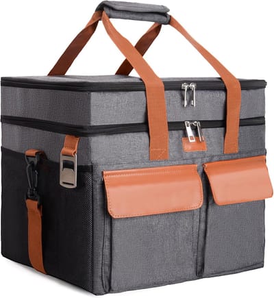 Koeltas, grote koeltas, 30 liter, thermotas, isolatietas, dubbellaags, opvouwbaar en waterdicht, levensmiddelentransport voor picknick, camping en winkelen, grijs