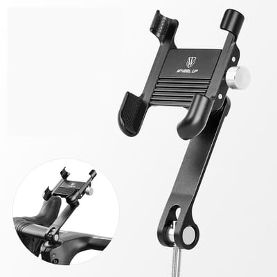 360 Graden Verstelbare Fiets Telefoonhouder Aluminiumlegering Smartphone Houder Mountainbike Navigatie Type A black