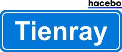 Hacebo - Plaatsnaam Sticker - 29x10 CM - Tienray sticker - Verkeersborden sticker - grappige cadeaus - Tienray