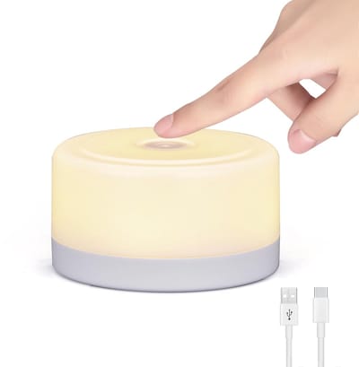 longziming - Nachtlampje - Tafellamp - Touch lamp - 1 stuk - Draadloos - Oplaadbaar via Type-C - 500mAh - Oneindig dimbaar - Met helderheidsgeheugen - Magnetisch - Warm zacht licht - Voor babykamer, slaapkamer en kamperen