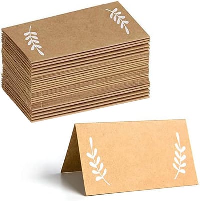 60 stuks tafelkaarten huwelijk plaatskaarten naamkaarten bruin kraftpapier naambordjes tafelkaartjes zitkaartjes voor feesten verjaardag zitvolgorde