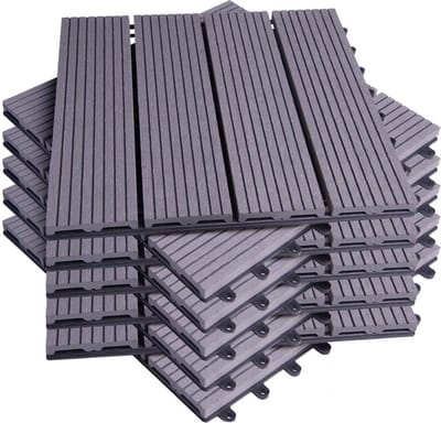 Tuintegels - Terrastegels - Vlondertegels - 30x30cm - Set van 11 stuks - Licht Grijs