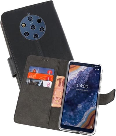 Booktype Telefoonhoesjes - Bookcase Hoesje - Wallet Case - Geschikt voor Nokia 9 PureView - Zwart