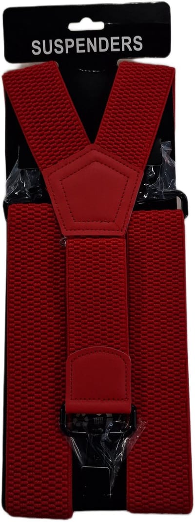 Bretels | Kleur: Rood | Bretels Heren Volwassenen | Stevige Musketon Haak | 3 Sterke Haken | One Size Fits All