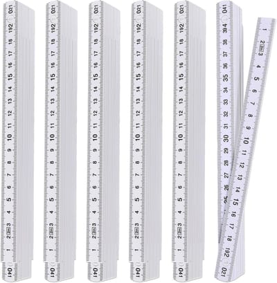 Duimstok Set - Meetlatten - Doe-het-zelf - Inklapbaar Design - 5x 2 Meter - Wit