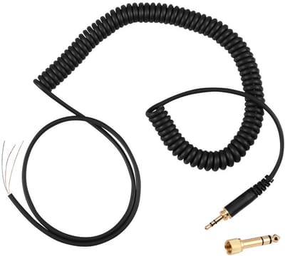 Dailygoods- Vervangkabel Hoogwaardige Audio - 3.5mm/6.5mm Plug - Compatibel met DT 770/770Pro/990/990Pro - Duurzaam - Antiradiatie - Versterkte Veerkabel - Audio Kabel