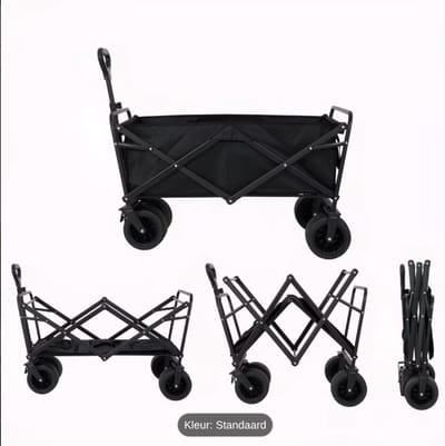 Opvouwbaar - 180KG Draagkracht - Draaibare Wielen - 95 x 57 x 96 CM - Verstelbaar - Zwart