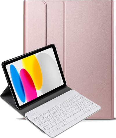 Hoesje - Geschikt voor Apple iPad A16/A18 (2022/2025/2026) - 10.9 & 11 inch (10e, 11e & 12e generatie) - Toetsenbord Case - Keyboard Book Cover - Hoes - Rosé goud